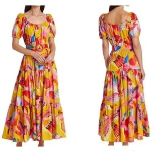 Farm Rio The Neon Macaws Maxi Dress
